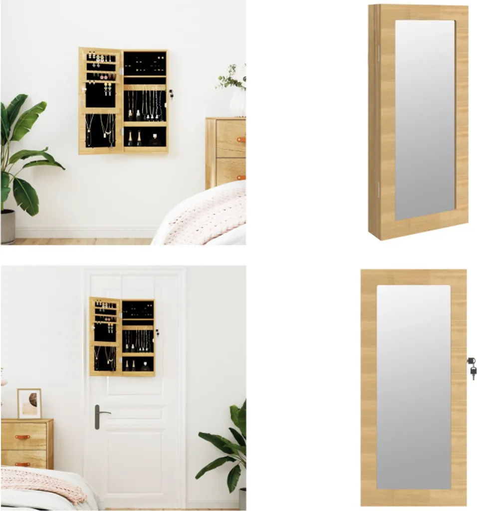 Armadio Portagioie Slim vidaXL con Specchio Parete 30x8,5x67