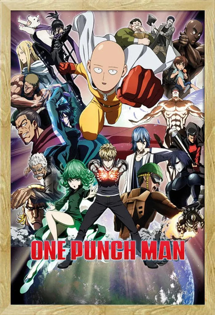 Déco murale One Punch Man : affiche encadrée Shinsuke idéale pour les fans