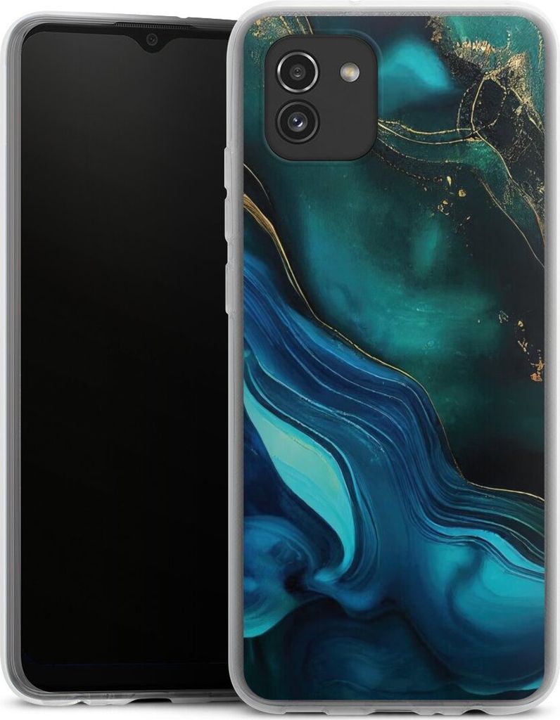 DeinDesign Handyhülle für Samsung Galaxy A03 Silikon Hülle Case Smartphone Schutzhülle Art Farbverlauf Marmor
