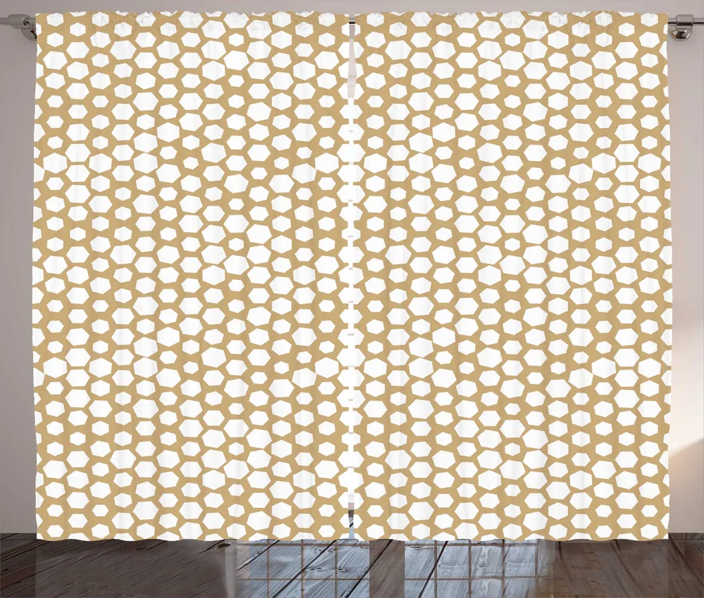 Rideau occultant partiel hexagonal sable 280x225cm pour cacher le vis-à-vis