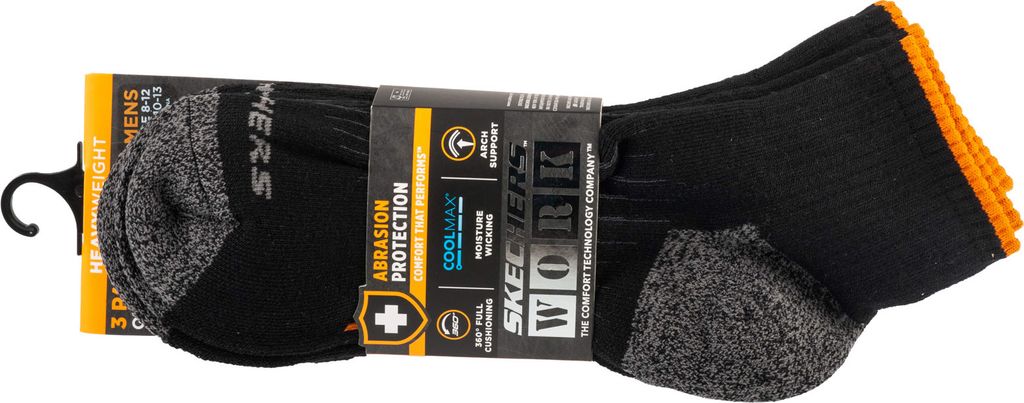 Skechers 3ks Pánske pracovné ponožky S115423-BLK, Ponožky, Obrázok produktu 