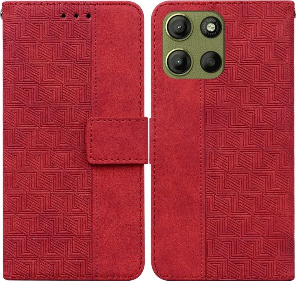 Motorola Moto G15 / G17 (Power) Hülle - Coverup Geometric Klapphülle - Rot