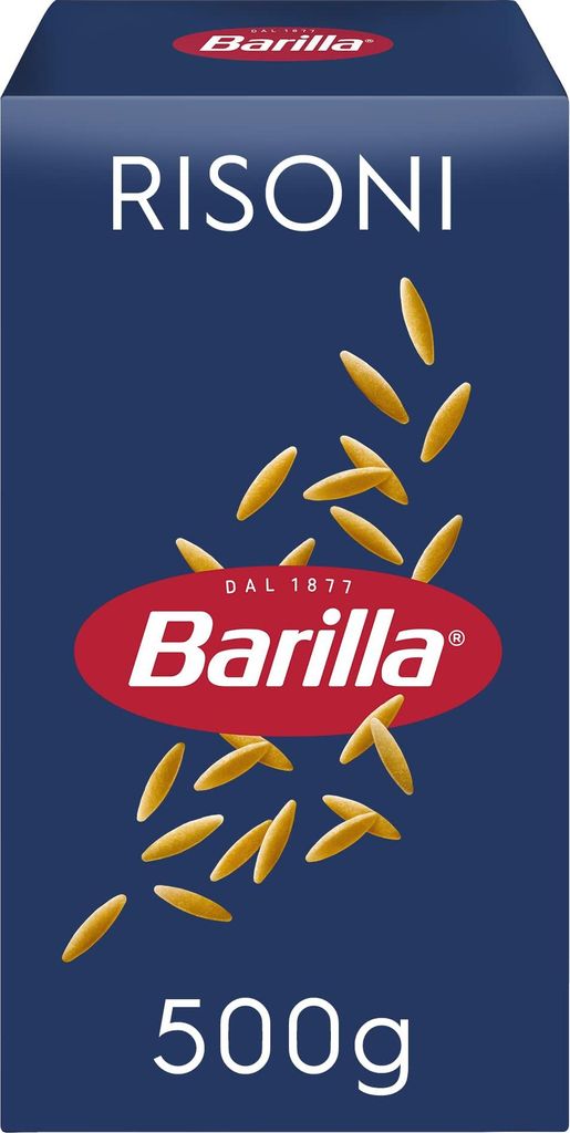 Barilla Pasta Risoni n.26 aus hochwertigem Hartweizen immer al dente, 8 x 500 g