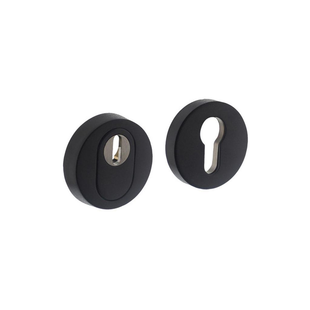 Schutzrosettenpaar 37556 Edelstahl sw rund mit Zylinderabdeckung Stärke 12 mm