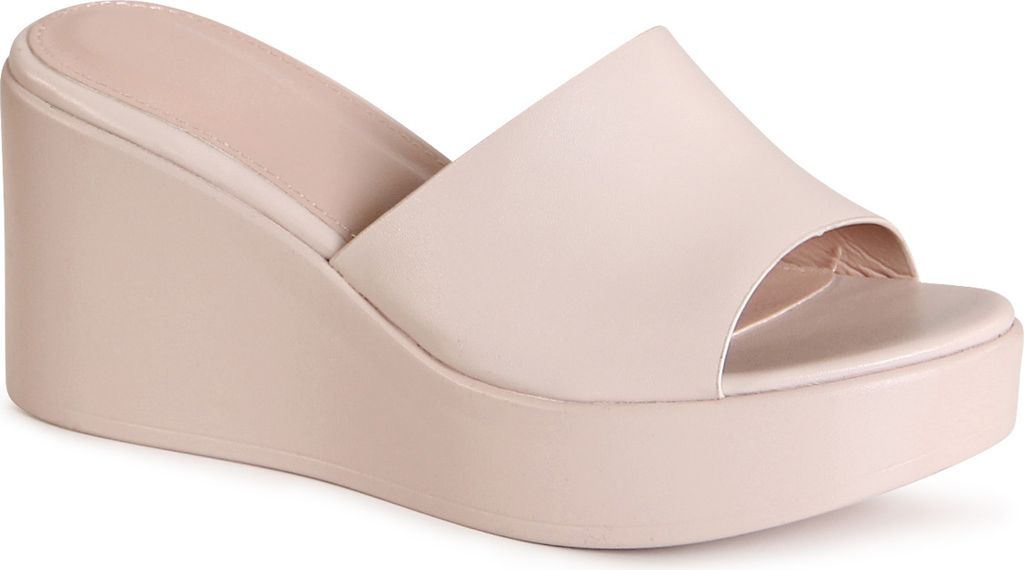 topschuhe24 3163 Damen Keilabsatz Sandalen XXL Plateau, Farbe:Beige, Größe:39 EU