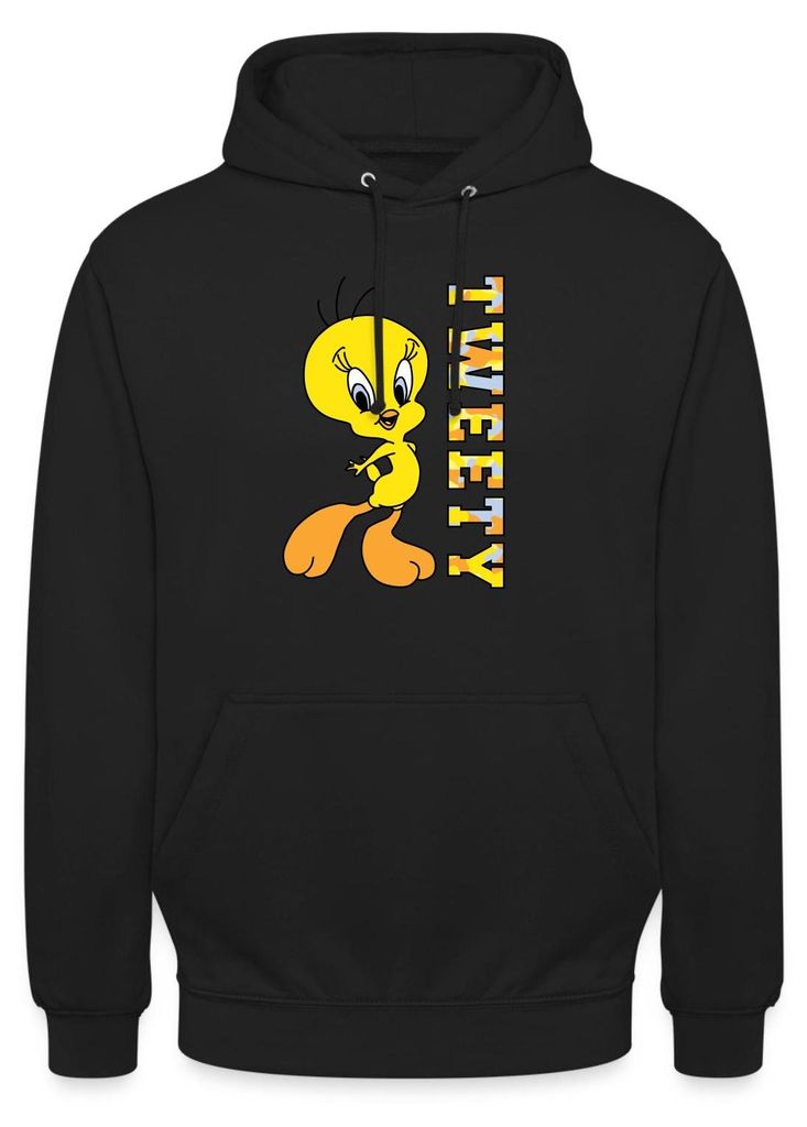 Spreadshirt Looney Tunes Tweety Camouflage Uni Hoodie, 3XL, Schwarz