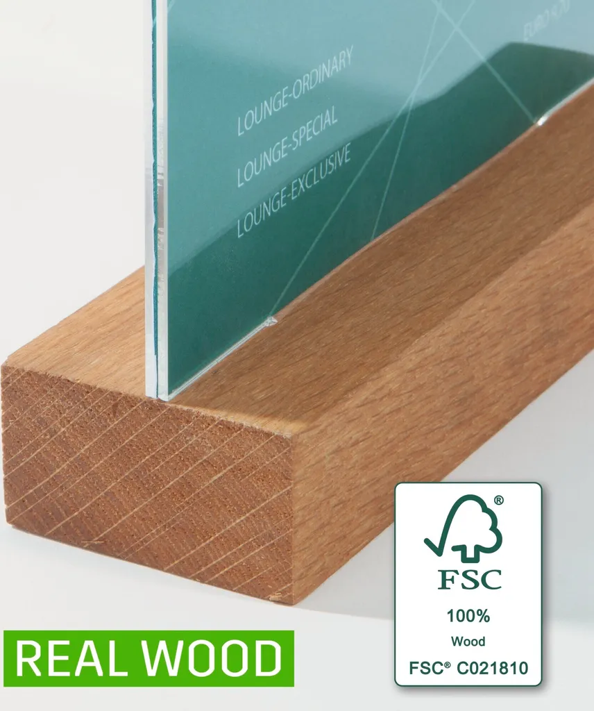 SIGEL TA256 Supporto da tavolo con base in legno - A4, diritto - 8