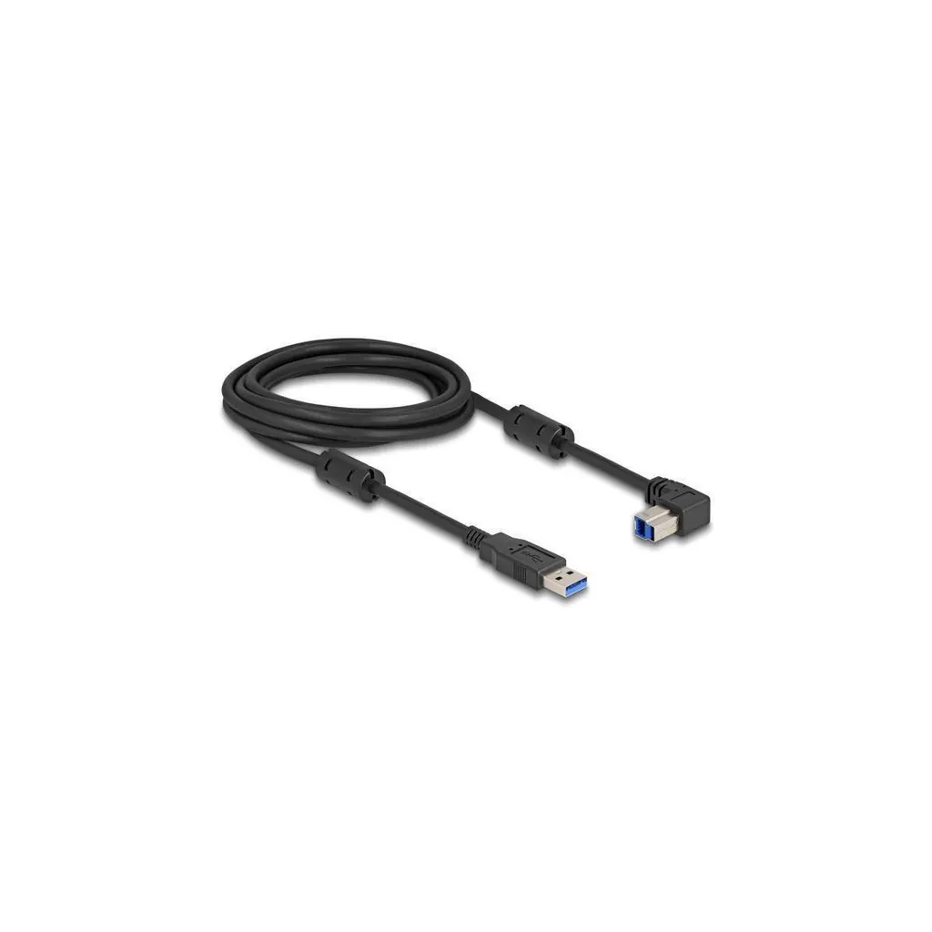 Cordon USB 3.0 A vers B mâle coudé 90° vers le bas 3m blindé noir