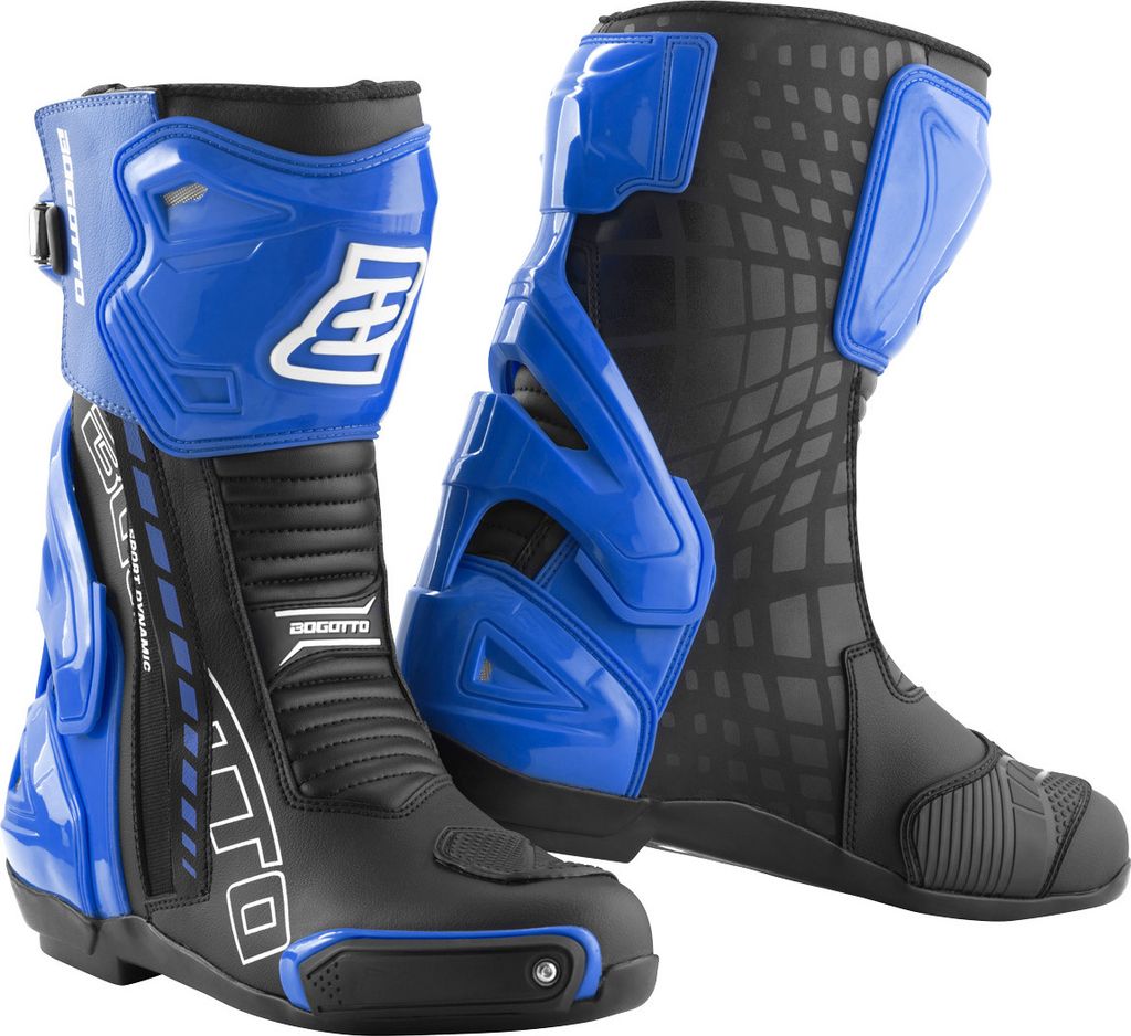 Bogotto Donington Motorradstiefel, schwarz/blau, 44