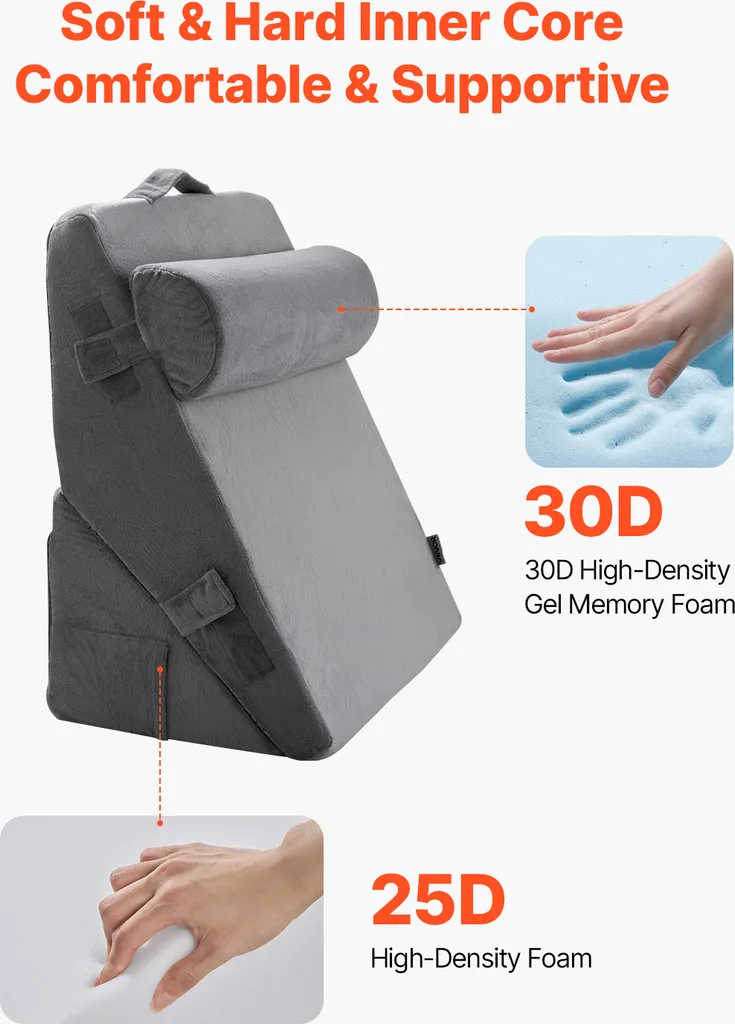 Set de 3 coussins de cale de lit ergonomiques pour inclinaison réglable