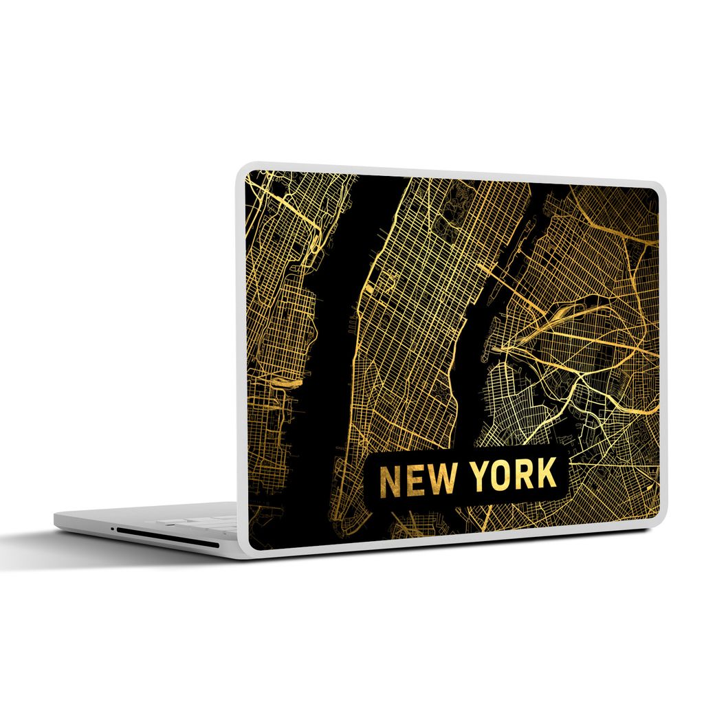 MuchoWow Laptop Aufkleber Sticker Cover New York - Karte - Zusammenfassung 30x22 cm - Laptop-Sticker
