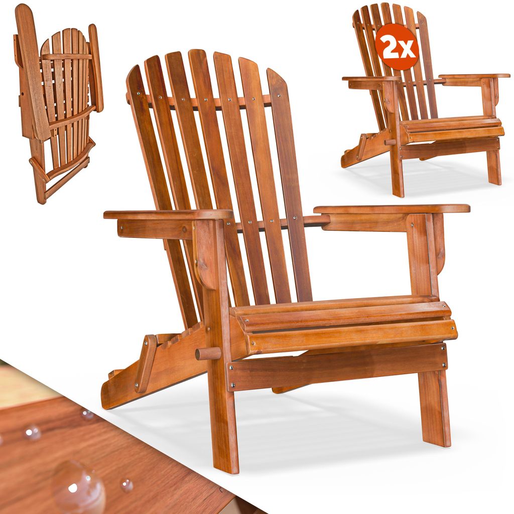 CASARIA® 2x Sonnenliege Holz Wetterfest Klappbar 160kg Produktbild 