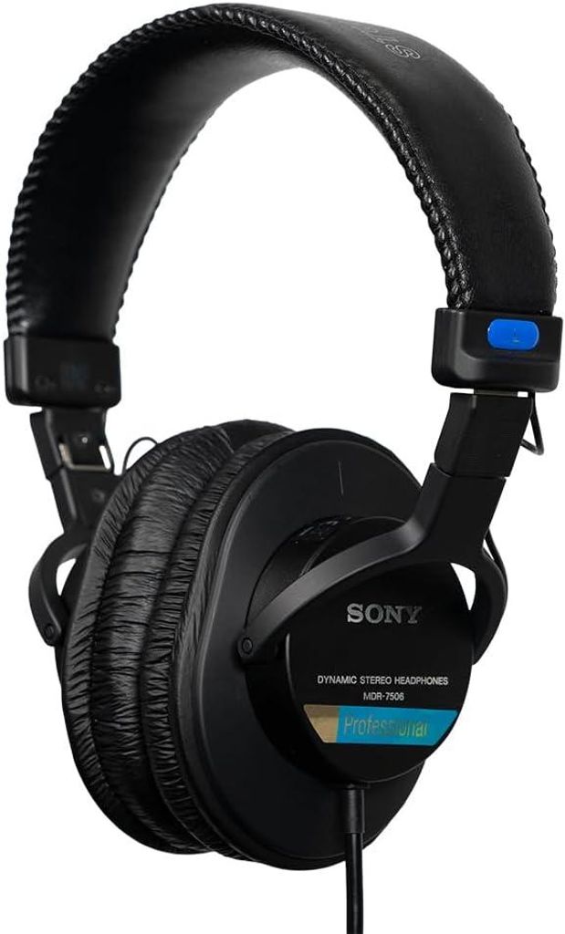 Sony MDR-7506 Studio Kopfhörer Over-Ear, geschlossener Monitor, 10Hz–20kHz Frequenzbereich, 63 Ohm, faltbares Profi-Design