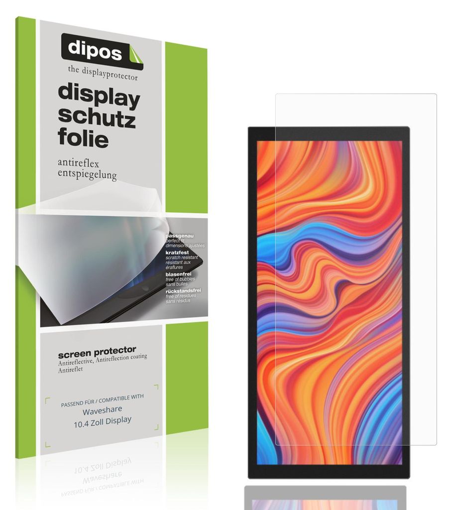 2x Schutzfolie für Waveshare 10.4 Zoll Display matt Displayschutzfolie Folie Display Schutz dipos