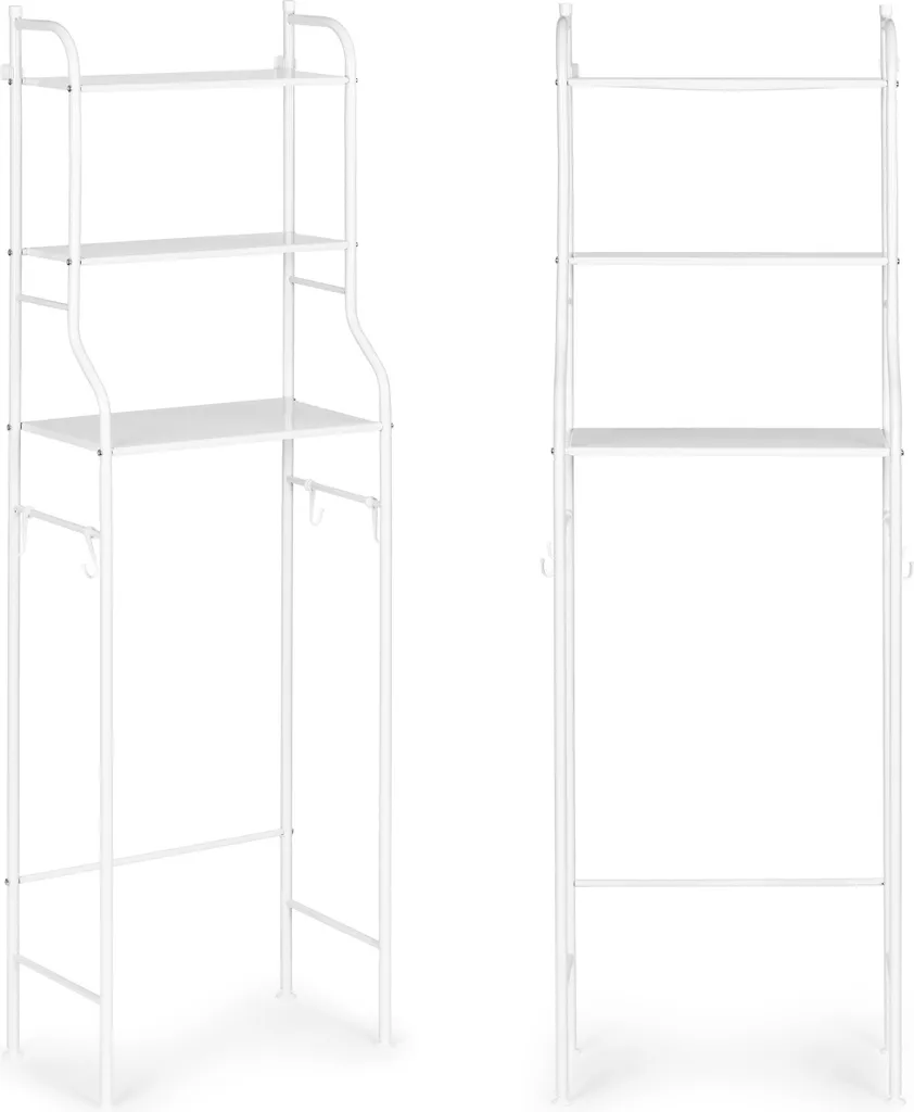 Organisateur Dessus WC 3 Étages Blanc - Solution de Stockage Vertical Salle d'Eau