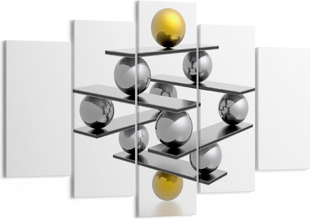 Bild auf Leinwand - Leinwandbild - Gleichgewicht Struktur Stabilität Ball - 150x100cm - Wand Bild - Wanddeko - Leinwanddruck - Bilder - Kunstdruck...