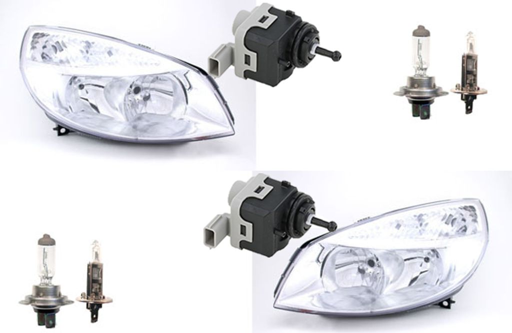 Johns, Scheinwerfer passend für Renault Scenic II 03-06 mit H7 H1 Set L R m. Stellmotor 8200501939 2605600Q0E 260562319R 4420577 93168280 77010651...