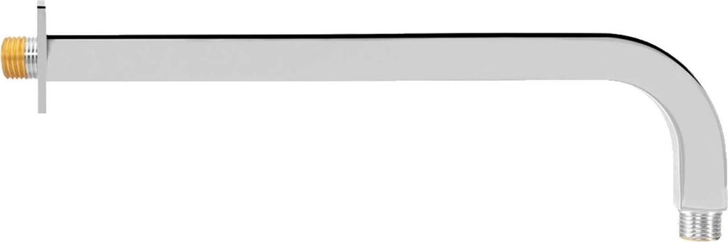 tecuro DESIGN eckiger 400 mm Brausearm 90° gebogen für Regenbrausen, Messing verchromt