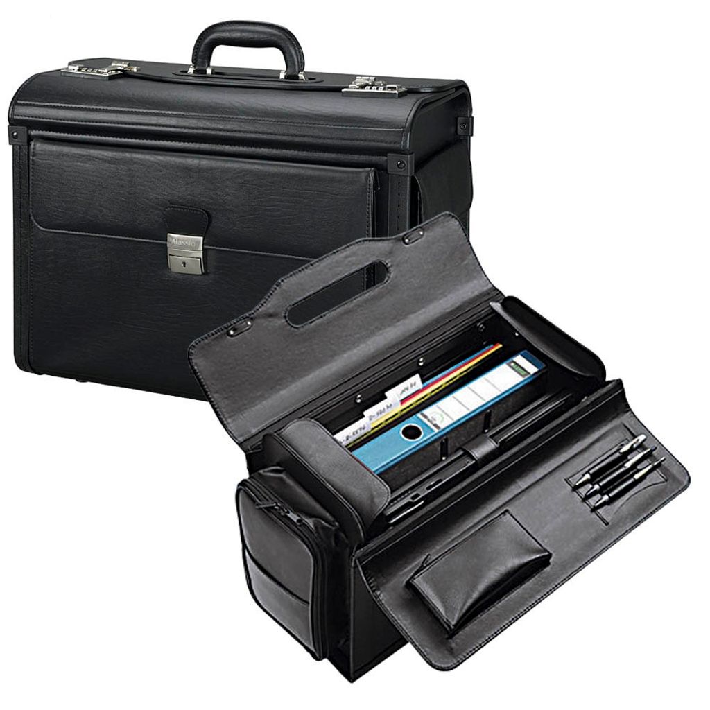 Alassio Valise de pilote VERONA cuir noir 49,0 x 24,0 x Image du produit 