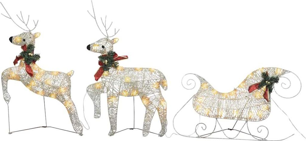 vidaXL Vánoční dekorace Sob a sáně 60 LED diod Outdoor Obrázek produktu 