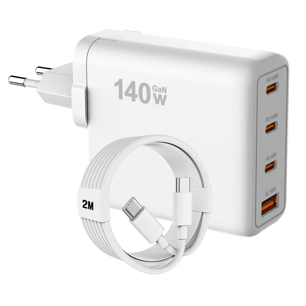 SWAREY 140W Caricatore Rapido USB-C PD 3.1 con Cavo 2m per MacBook e iPhone
