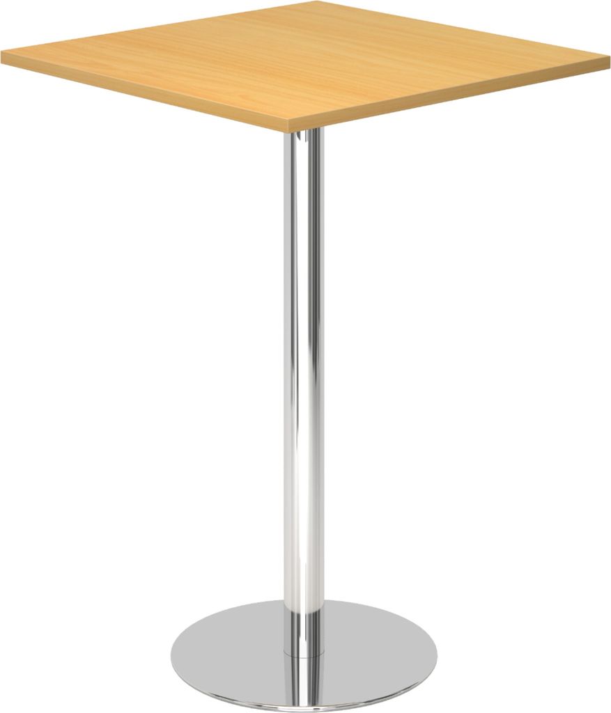 bümö Stehtisch eckig STH - Nachbildung: Buche, Gestell: Chrom
