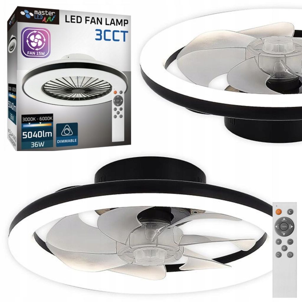 Wentylator sufitowy MasterLED FLIP z oświetleniem LED, Zdjęcie produktu 