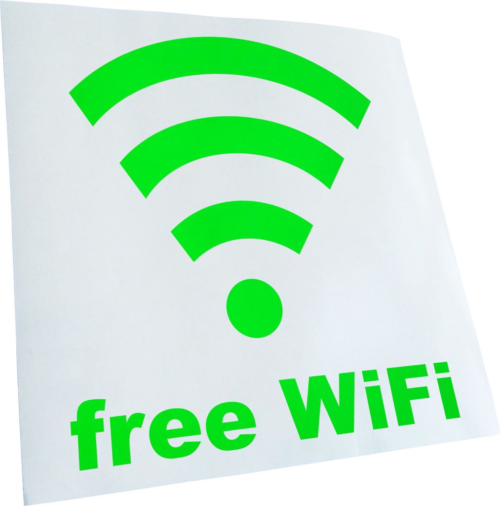 Kiwistar - Autoaufkleber - neongrün - 40 x 37 cm - Free WiFi - Heckscheibenaufkleber - Aufkleber für Auto Kfz Fahrrad, LKW, Truck Mofa