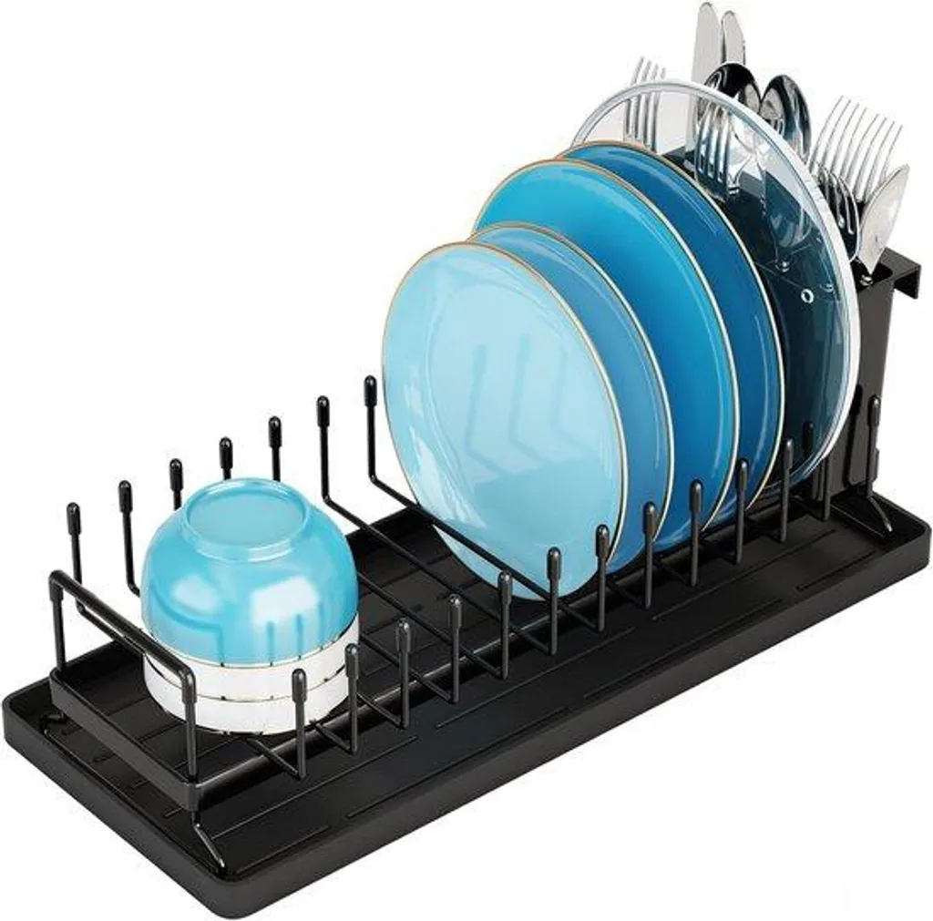Égouttoir à vaisselle inox et noir inoxydable - Finition Premium 42cm
