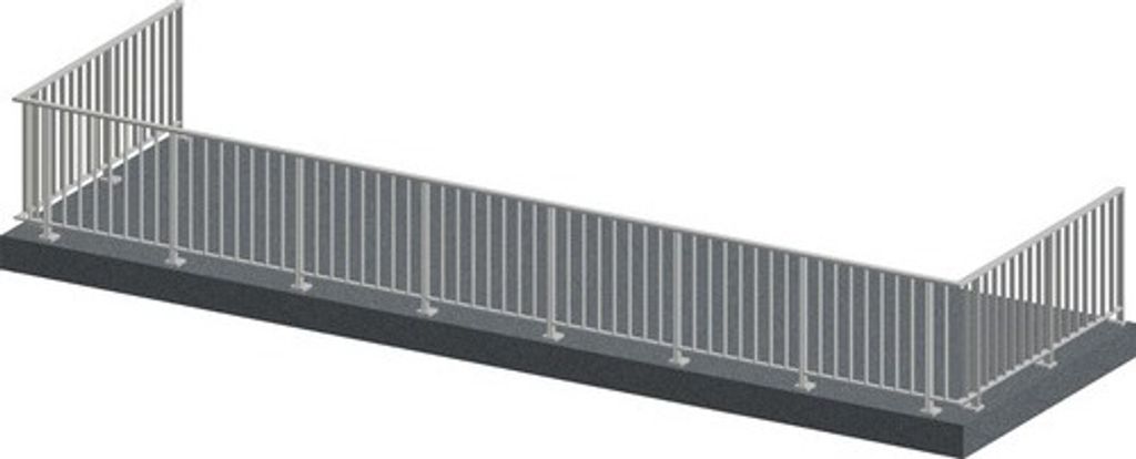 Pertura Geländer-Komplettset Triton anthrazit U-Form Aluminium für Bodenmontage 12 m