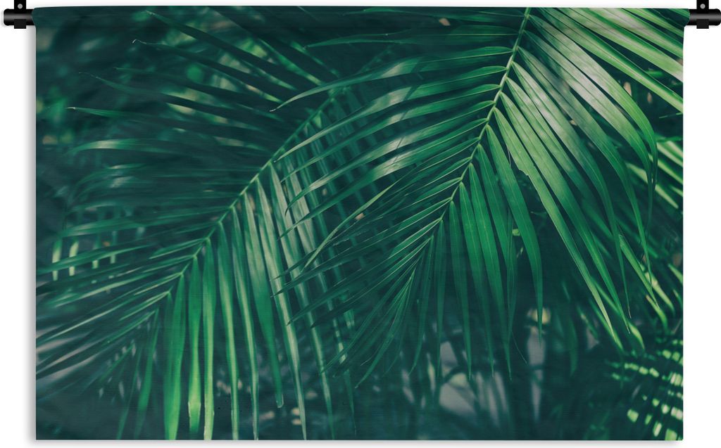 MuchoWow Wandteppich Wandbehang Palmenblätter - Makro - Grün - Mädchen - Kinder - Jungen 150x100 cm Tapisserie Dekoration Wandtuch - Waschbar ...
