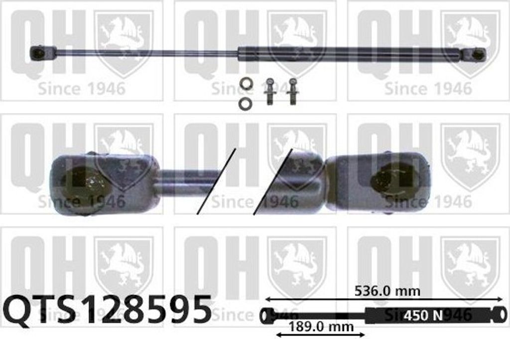 QUINTON HAZELL QTS128595 Gasfeder Heckklappendämpfer für HYUNDAI ACCENT I (X-3) 536mm