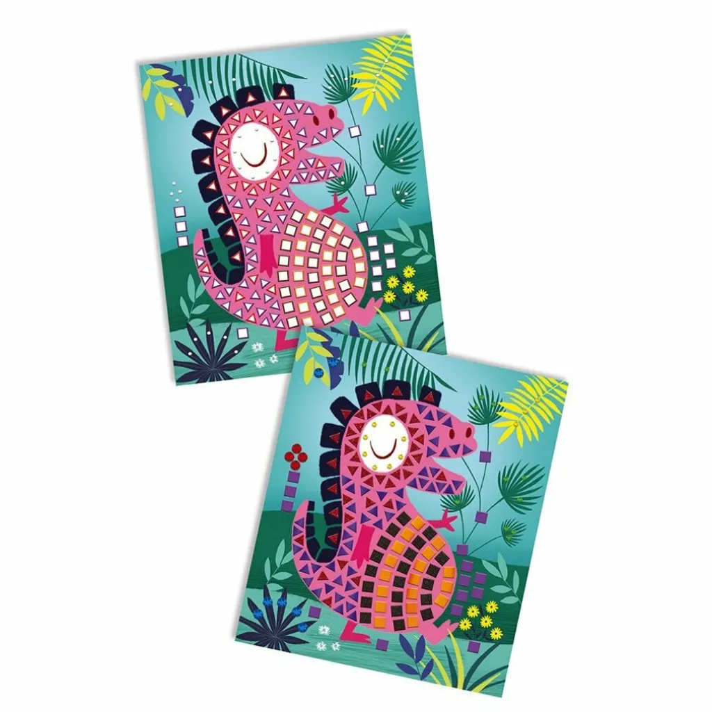 Mosaïques Dinosaure Maxi Janod : Jeu Calme sans Colle pour les Petits