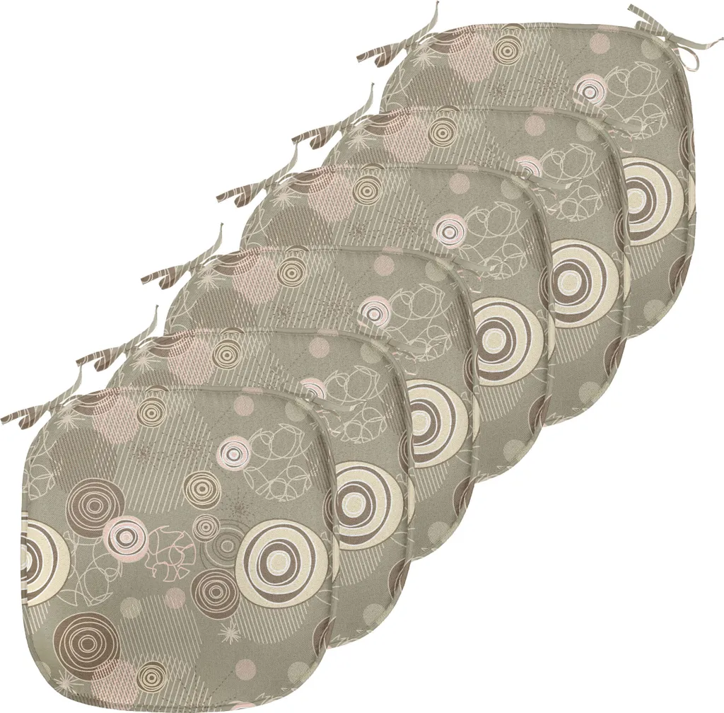 Housse de Siège Cuisine Déperlante avec Sangles 40x40 cm Set de 6
