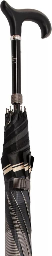 Gastrock Verstellbarer Regenschirm-Spazierstock – Italienischer Satinstoff – Violett und Grau – Verstellbar von 86 bis 94 cm – Durchmesser ...