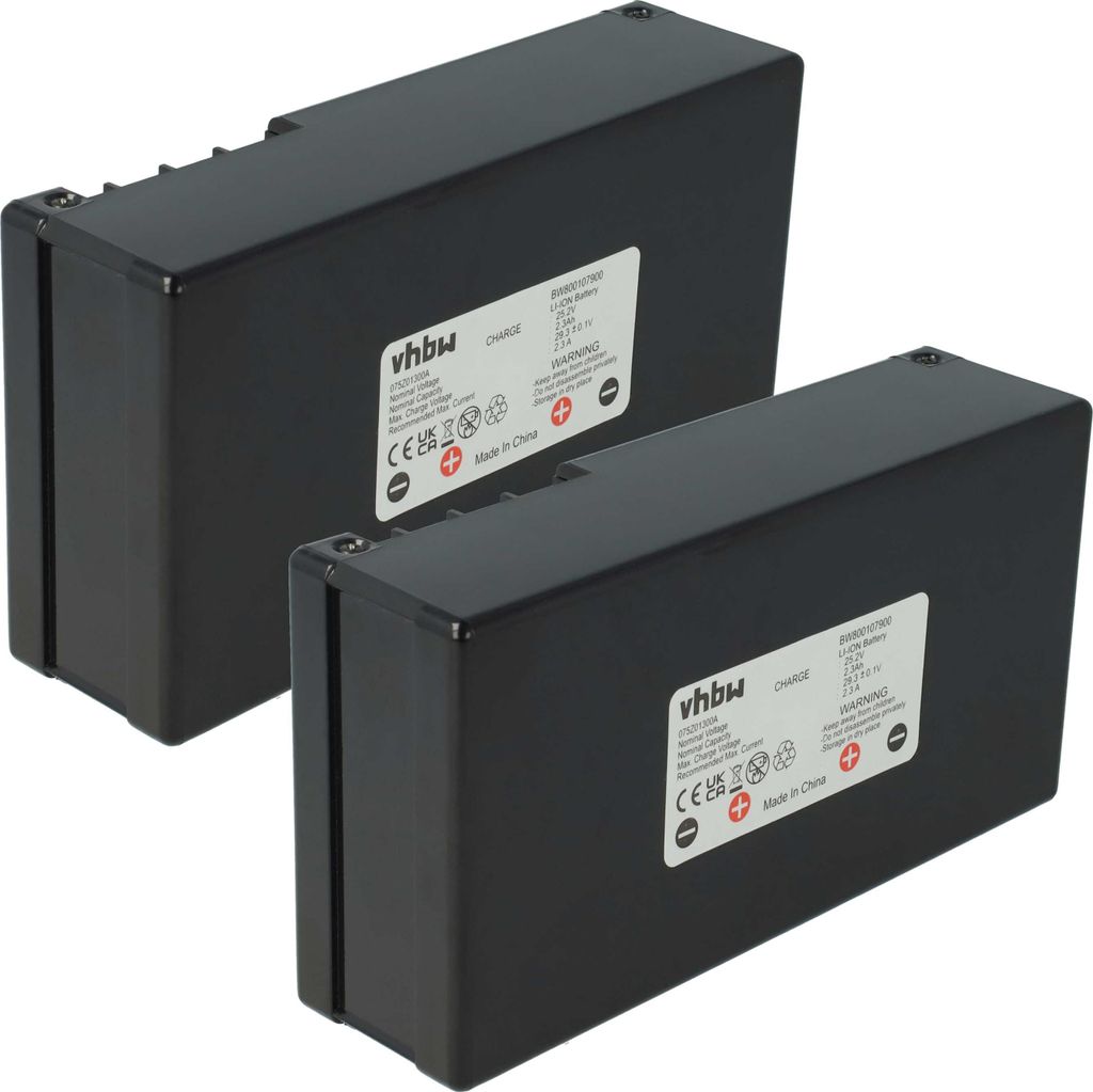 vhbw 2x Akku kompatibel mit Stiga Autoclip 158614, 225, 228, 223, 225s, 228s, 200, 127, 125, 158609, 158613, 158610 Rasenmäher (2300mAh 25,2V Li-Ion)