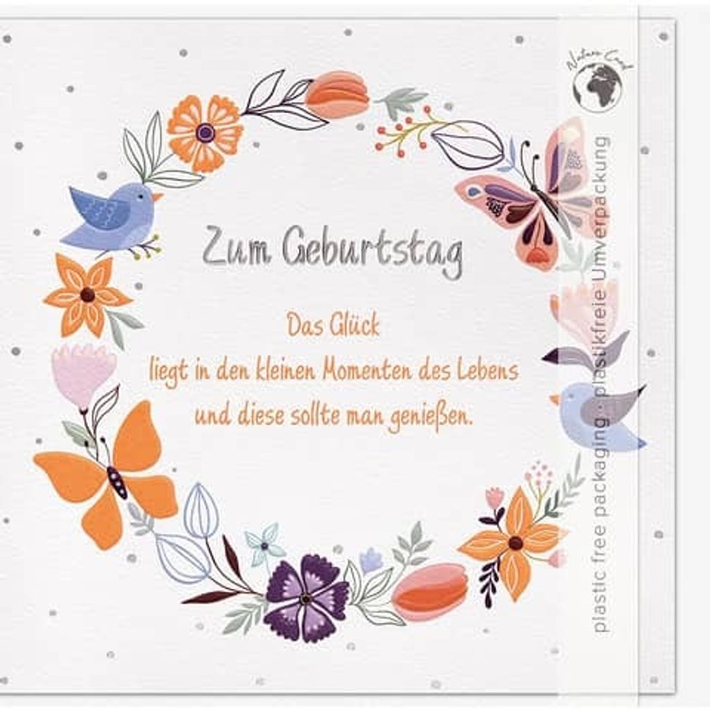 Geburtstag - Good Vibes - Glückwunschkarte im Format 15,5 x 15,5 cm