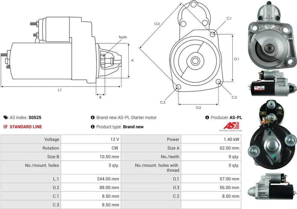 Démarreur renforcé Alfa Romeo Spider 2.0 - Performance de lancement 1.4kW - 5