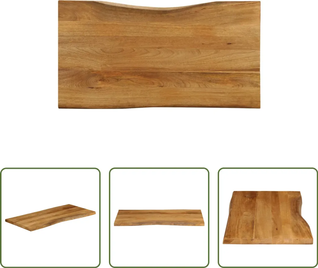 Piano per Tavolo Fai-da-Te 100x60 Mango Massello Bordo Vivo 2.5cm
