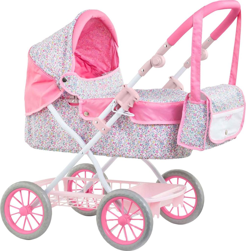 Baby doll accessories - COROLLE - Floral pram - for dolls Immagine del prodotto 
