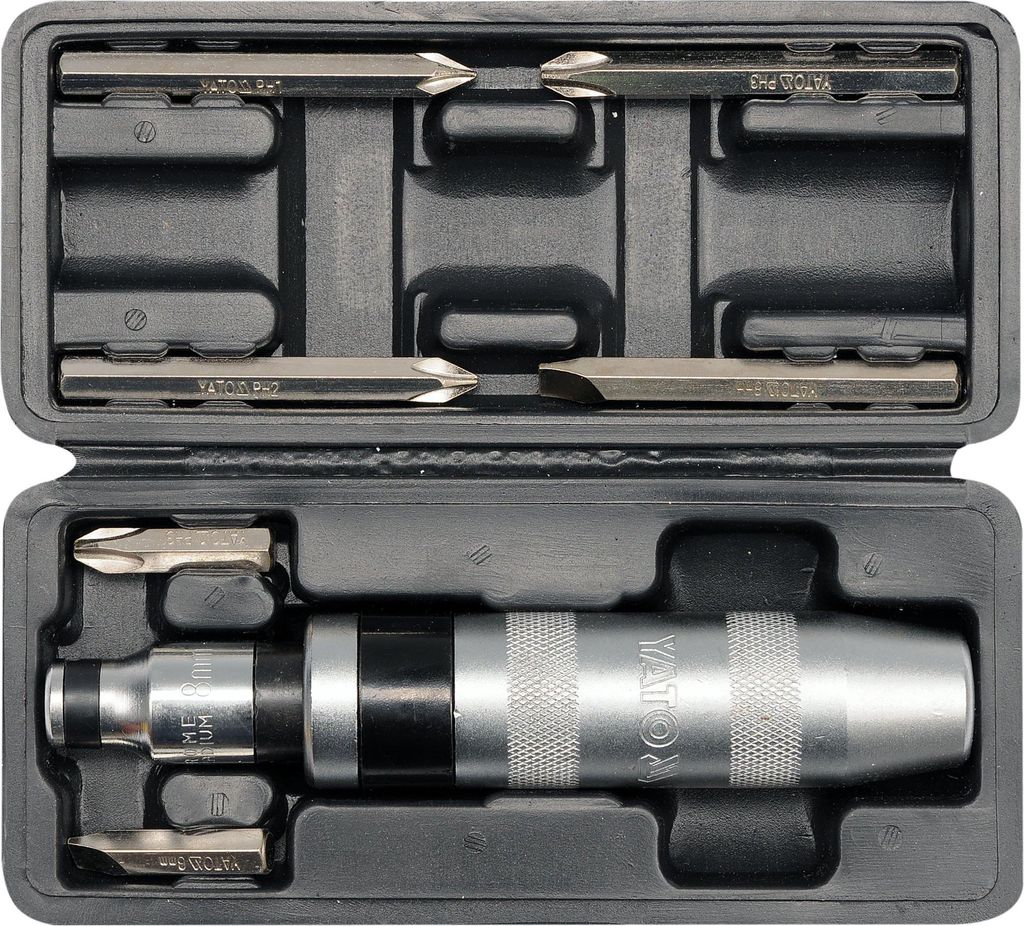 Ruční rázový šroubovák, rázový šroubovák Cr-V + 6 bitů Obrázek produktu 