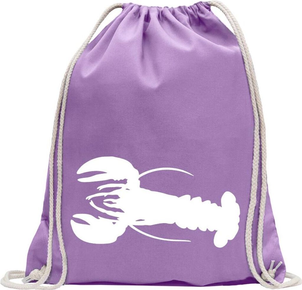 Kiwistar - Turnbeutel - lavendel - Hummer - Lobster - Krebs - Cancer - Fun Rucksack Sport Beutel Gymsack Baumwolle mit Ziehgurt