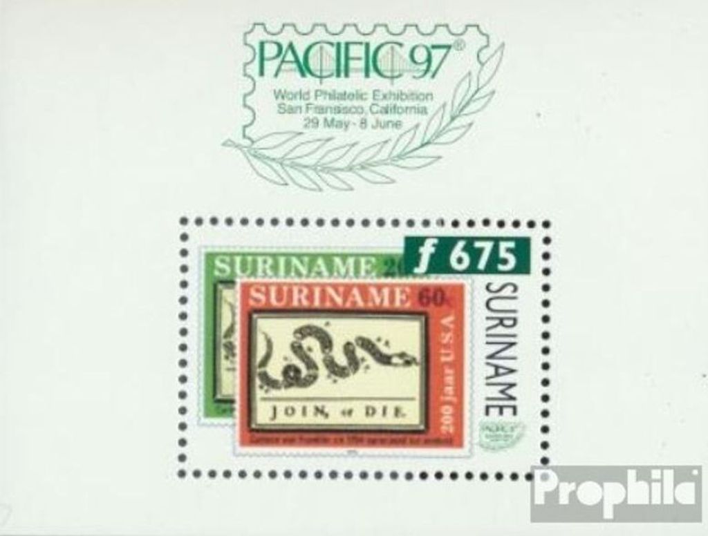 Briefmarken Suriname 1997 Mi Block69 (kompl.Ausg.) postfrisch Briefmarkenausstellung