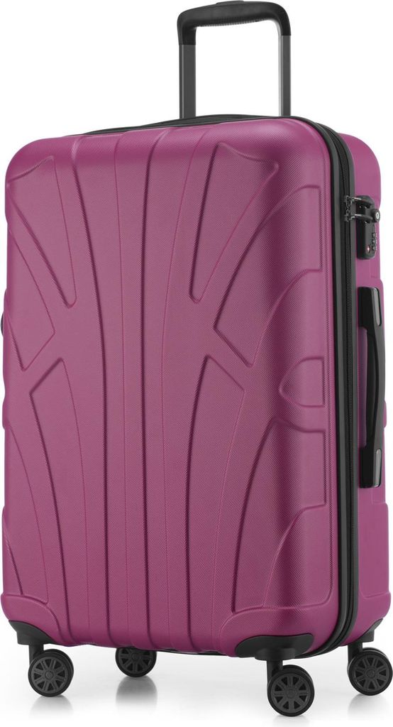 Suitline - Hartschalen-Koffer mittelgroß mit Dehnfuge Check-In Gepäck Trolley erweiterbar Rollkoffer Reisekoffer, größe M, 4 Rollen, TSA, 66 cm...