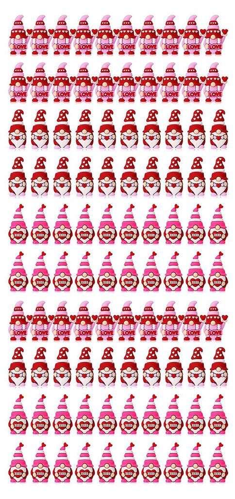 Elfenpuppen-Set zum Valentinstag, Mini-Gnome aus Kunstharz, romantische rosa-rote Herzdeko, Gastgeschenke, Etageren-Display, Versteckspiel