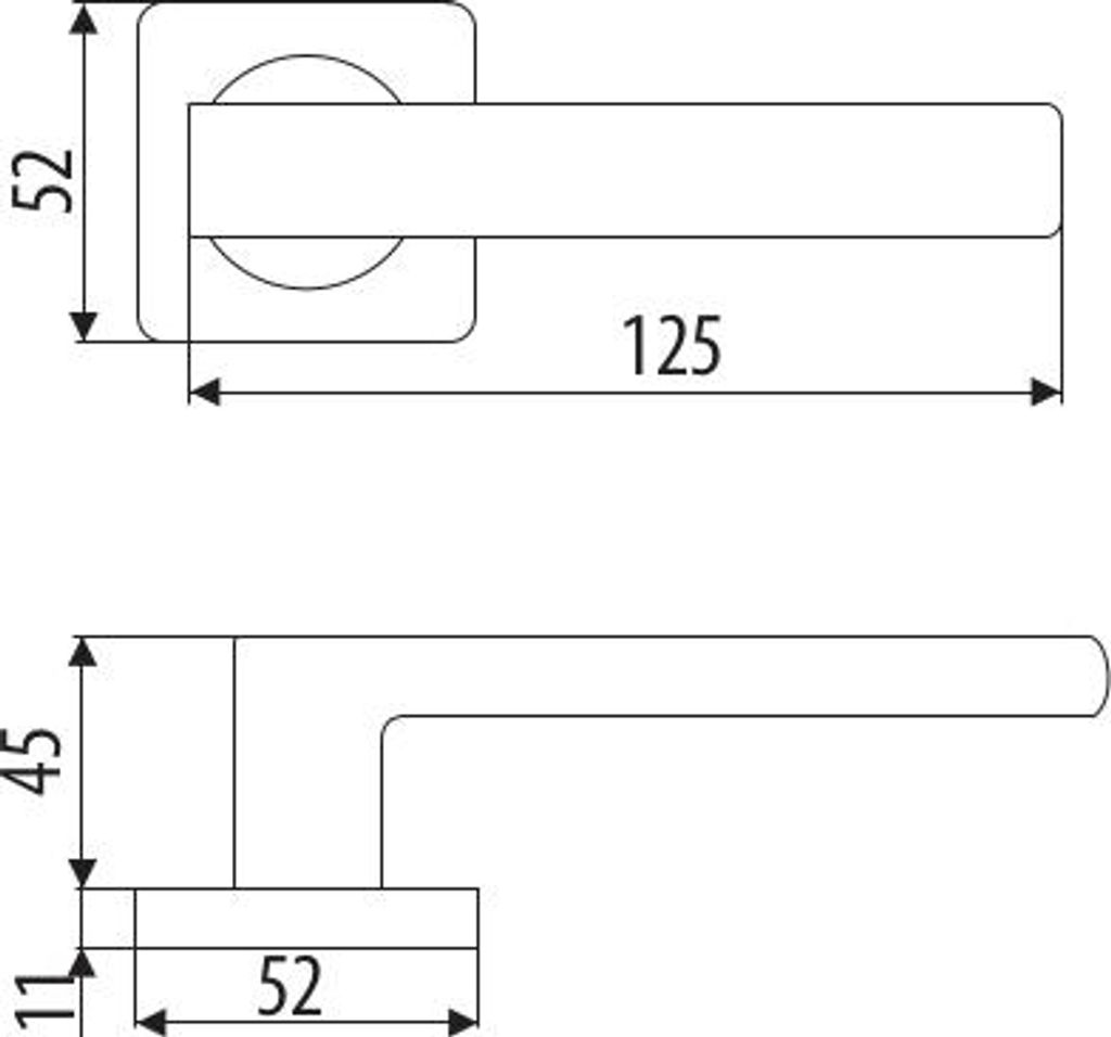 GAMET DH82-24K-L36-BL Türgriff, quadratisches Schild, tief mattschwarz