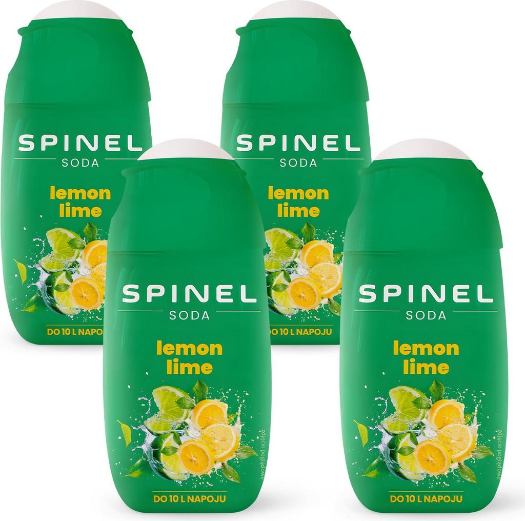 Spinel Soda Lemon Lime Sirup 65ml, 4 Stück für SodaStream Wassersprudler