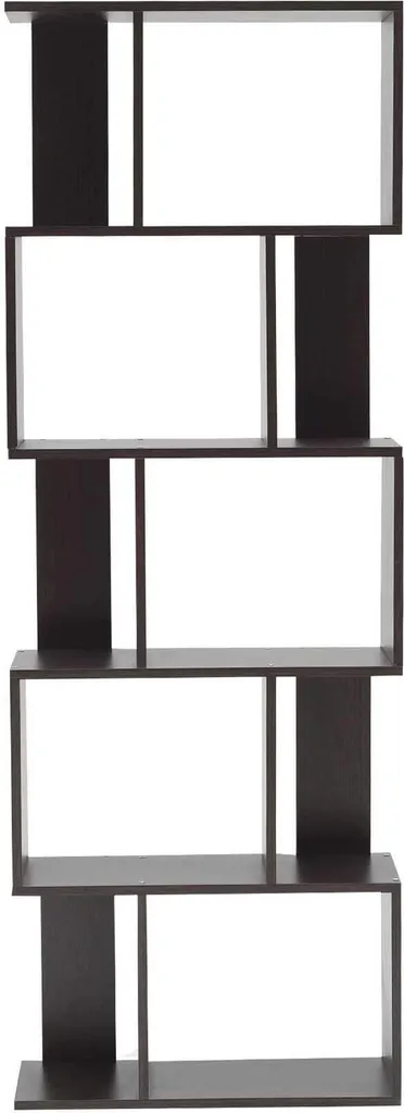 Bibliothèque pour Bureau ou Salon Marron en MDF, 5 Étages de Rangement