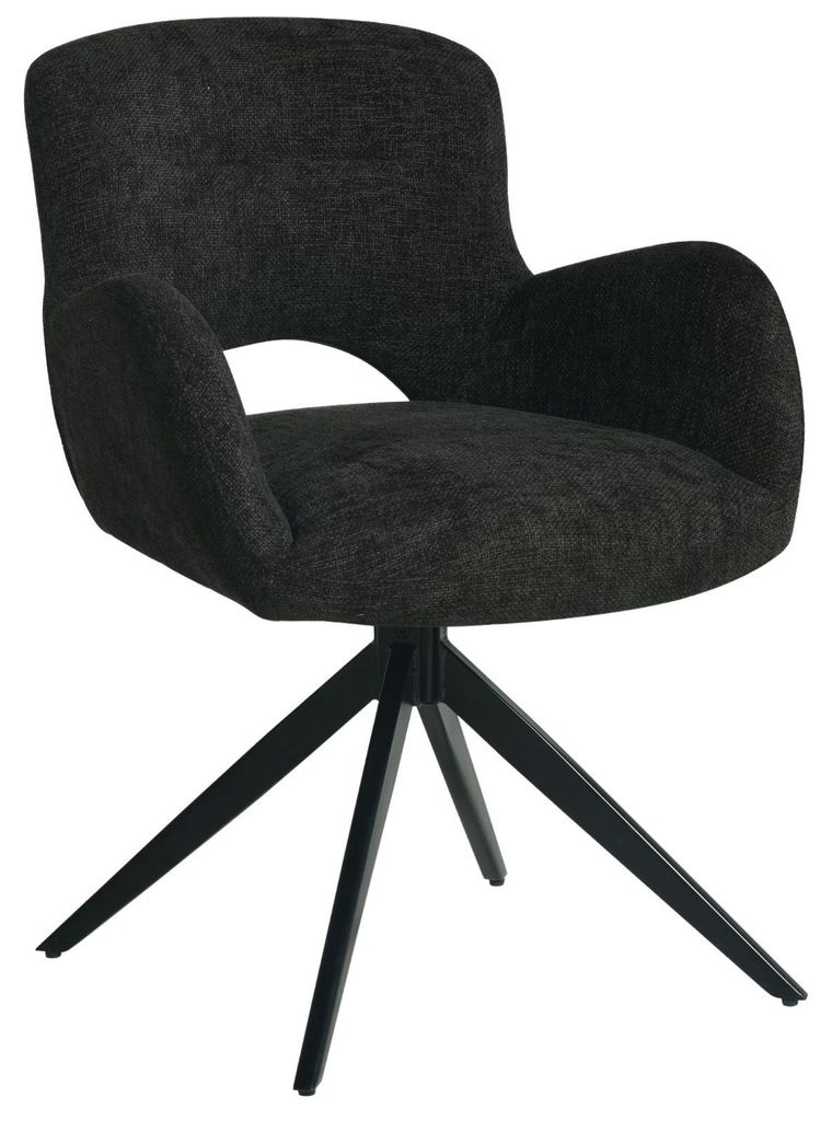HowHomely THEO Chair Black Fabric - moderný dizajn, Obrázok produktu 