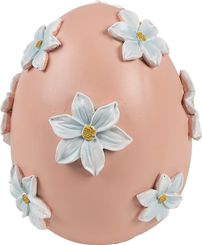 Figurine Œuf de Pâques Rose Ø 11x13 cm : Décoration Florale pour Table
